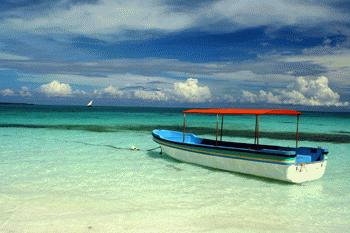 RTW0112  Boat anchored off Kendwa Beach